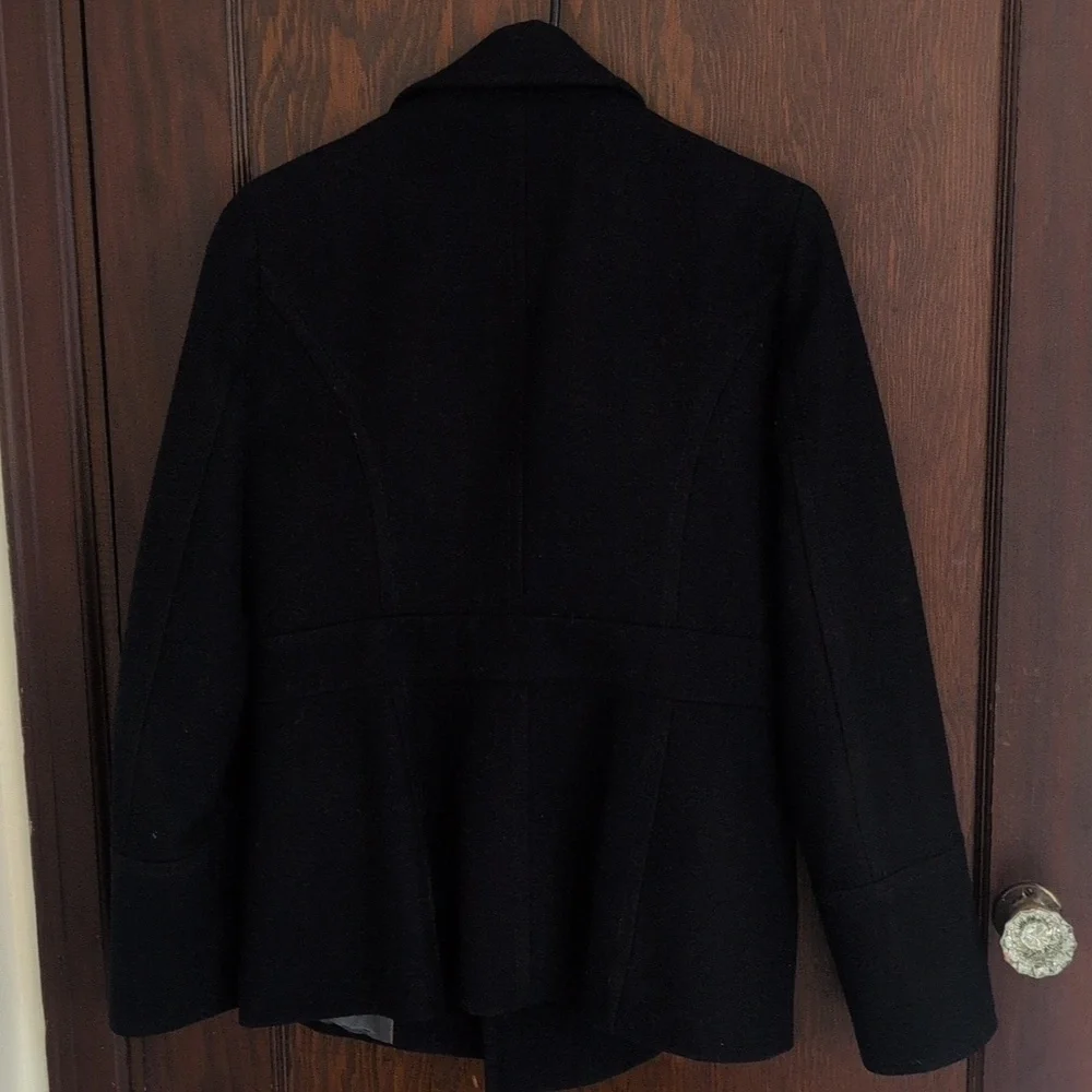 J. Crew Dark Navy With Gold Buttons Wool Pea Coat Size 6 - Picture 5 of 6
